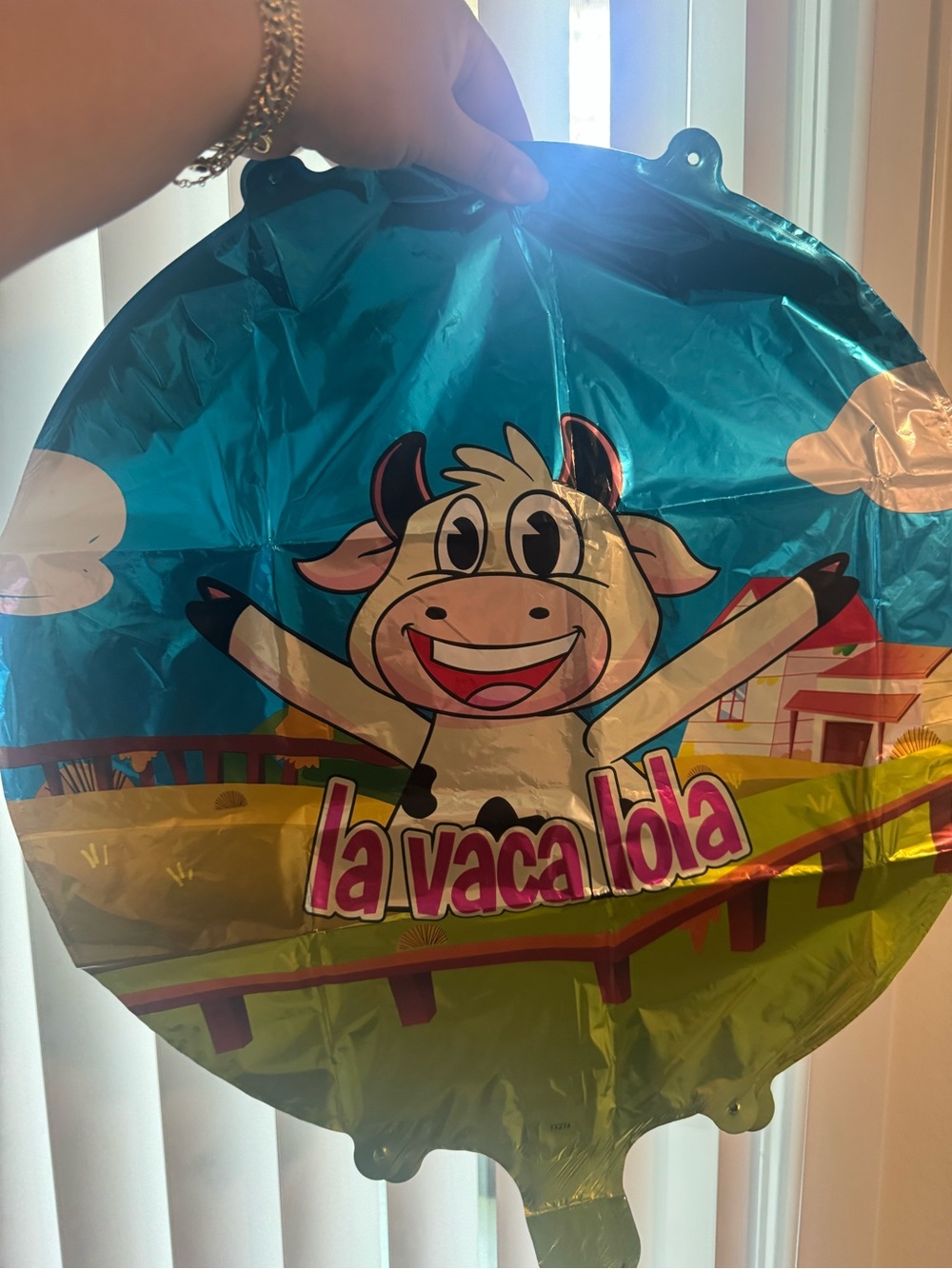 La Vaca Lola Foil Party Balloon - Blue